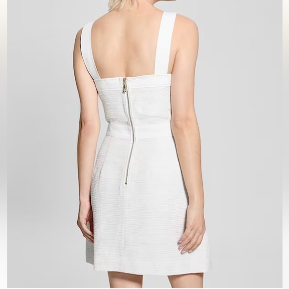 GUESS Women's Elsie Denim-Trim Tweed Sleeveless Dress Size XL - Picture 3 of 8